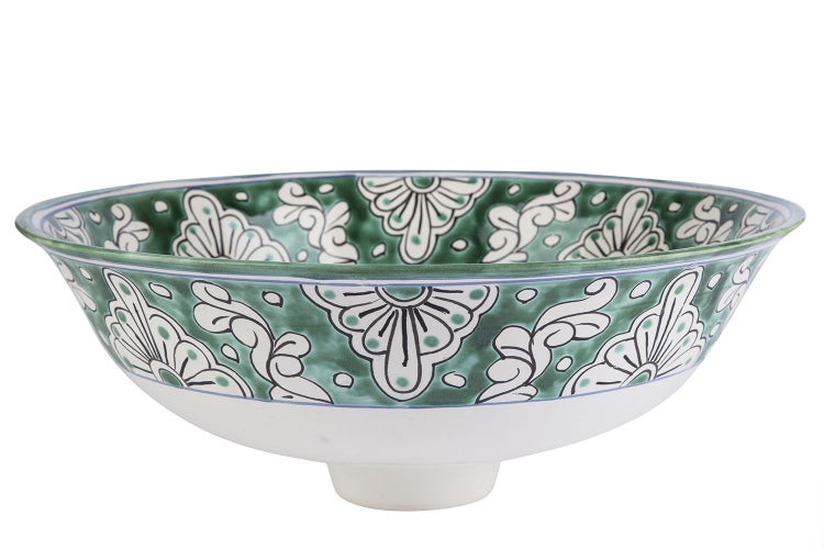 Waschbecken aus Keramik mit Blumenmuster