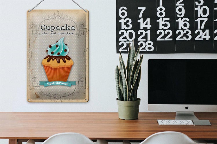 Blechschild Spruch 20x30cm Cupcake mint chocolate best