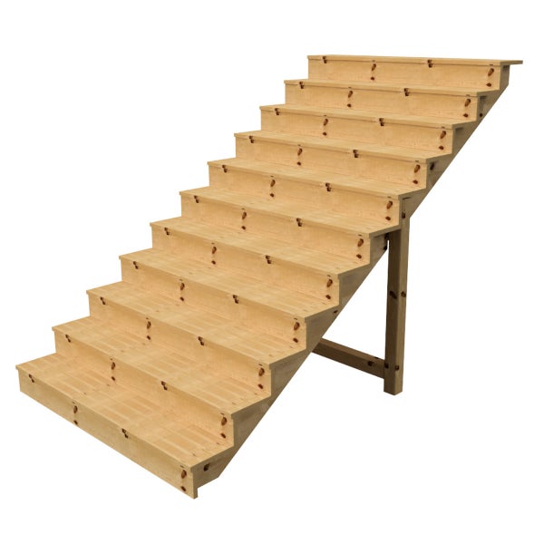 Holztreppe mit elf Stufen