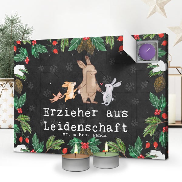 Mr. & Mrs. Panda Duftkerzen Adventskalender Erzieher Leidenschaft - Schwarz