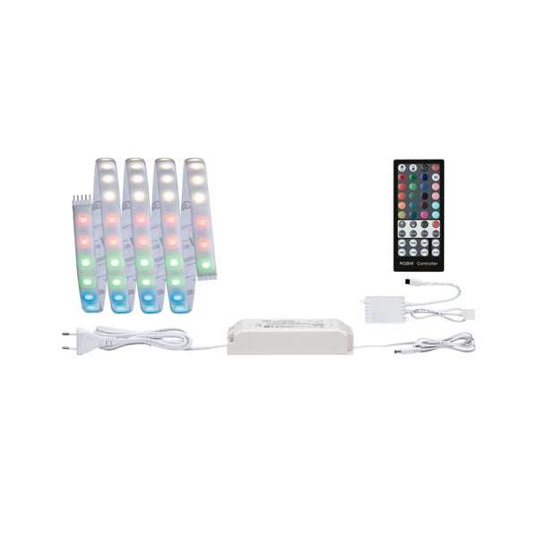 LED Stripe mit RGBW Controller, Netzteil und Fernbedienung