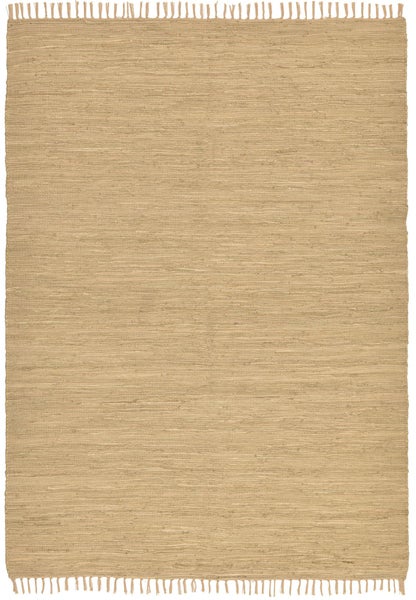 Handgewebter Fleckerlteppich aus Baumwolle Chindi Natural 90x160 cm