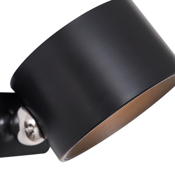 Schwarze Wandleuchte mit verstellbarem Spot