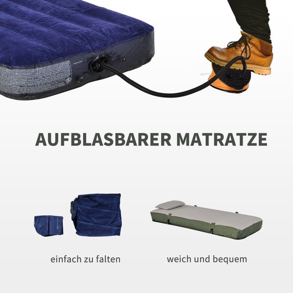 Outsunny Feldbett klappbar Campingbett mit Matratze Tragetasche 193x86x160cm Gästebett belastbar bis 114 kg Extra Breit Klappbett für Camping Outdoor Garten Reisen Dunkelgrün