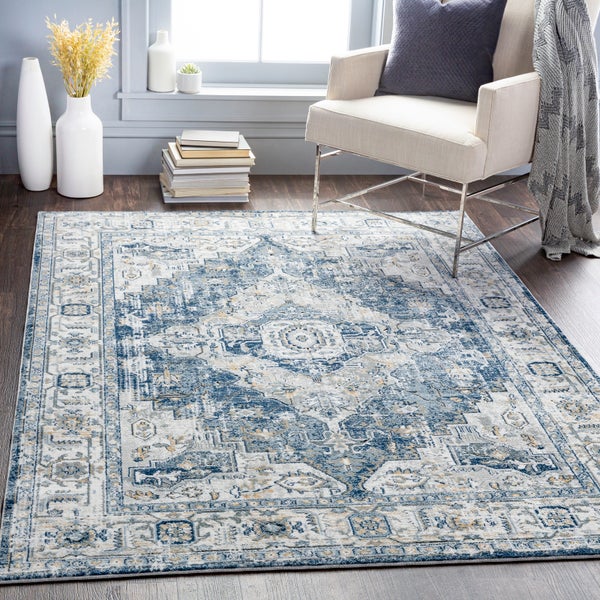 Vintage Orientalischer Teppich Blau/Grau/Elfenbein 200x275 cm DALILA