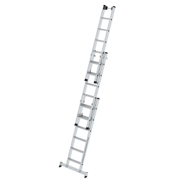 PROREGAL Stufen-Mehrzweckleiter 3-Teilig mit Traverse 3 x 6 Stufen