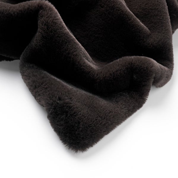 ZINZI - Wohndecke 140x180 cm - bontlook - einfarbig - Raven - schwarz