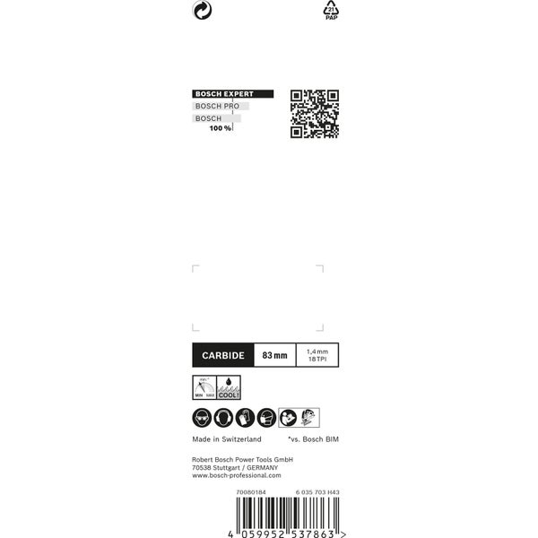 Bosch 3x Expert Stainless Steel T 118 EHM Stichsägeblatt - 2608900562