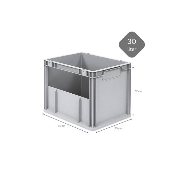PROREGAL SparSet 10x Eurobox NextGen Insight HxBxT 32 x 30 x 40 cm 30 Liter Seite Offen Eurobehälter Transportbox