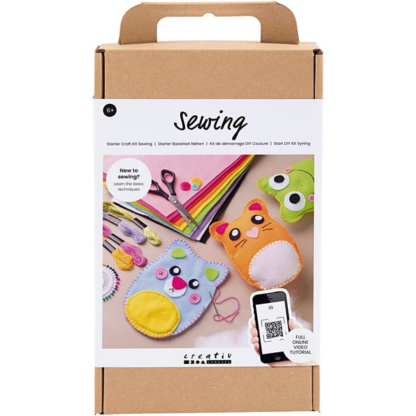 Creativ Company DIY Sets Filz & Fleece Starter Kreativ Set Nähen, Teddybären, Kreativ Box
