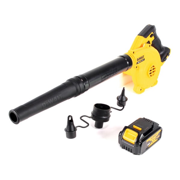 DeWALT Akku-Laubgebläse 18 Volt inklusive Akku und Düsenaufsätzen.