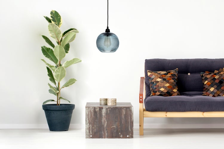 Glaskugel Lampen, Hängelampe aus Glas Modern Blau 21 cm | Wohnzimmer Esszimmer Leuchte