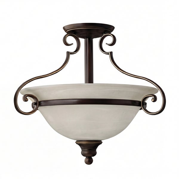 Deckenleuchte mit geschwungenen Details und Lampenschirm