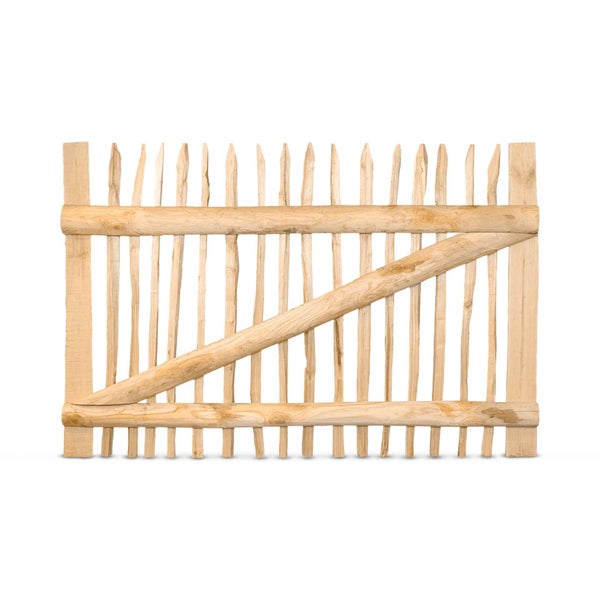 Staketenzaun-Tor (genagelte Ausführung), Edelkastanie B150 cm H100 cm