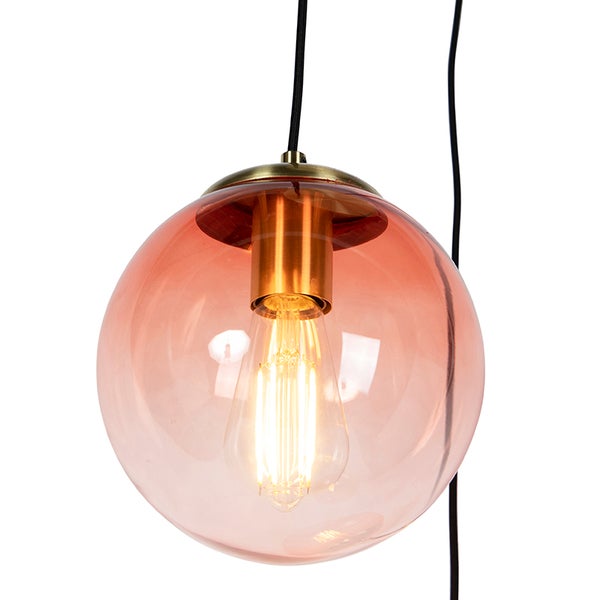 Hängeleuchte mit Glaskugel und Leuchtmittel