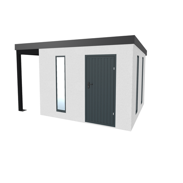 Gartenhaus mit Vordach, Tür und Fenster