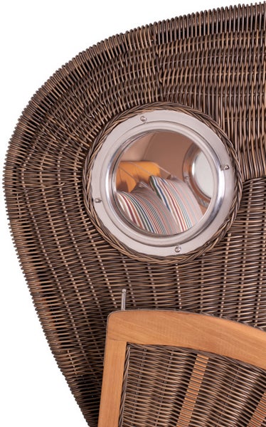 Strandkorb Rantum Teak PE grey Dessin 586