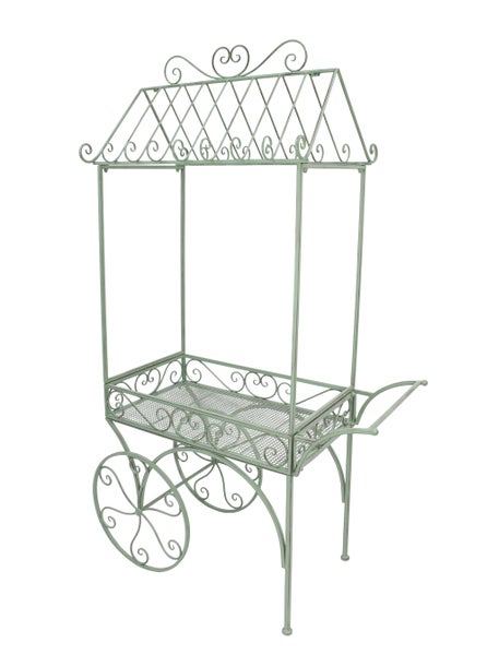 FRANK FLECHTWAREN|Deko-Servierwagen Vintage, 108 x 56 x 180 cm, METALL