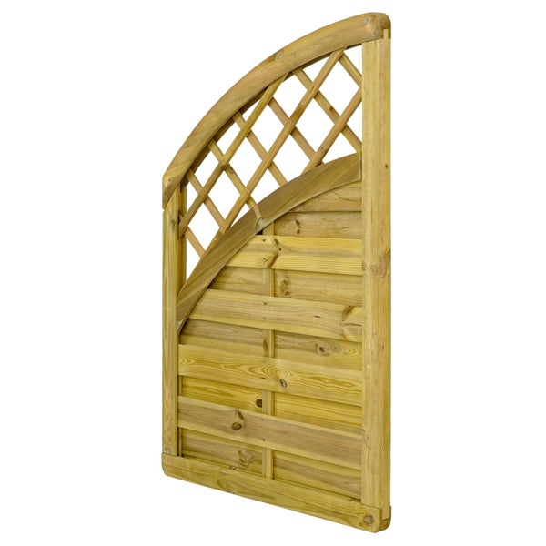 Holzzaunfeld mit Lattenzaun und bogenförmigem Abschluss