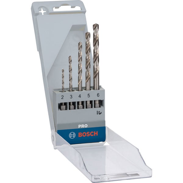 Bosch Logo Bohrer-Set mit verschiedenen Größen in geöffneter Verpackung