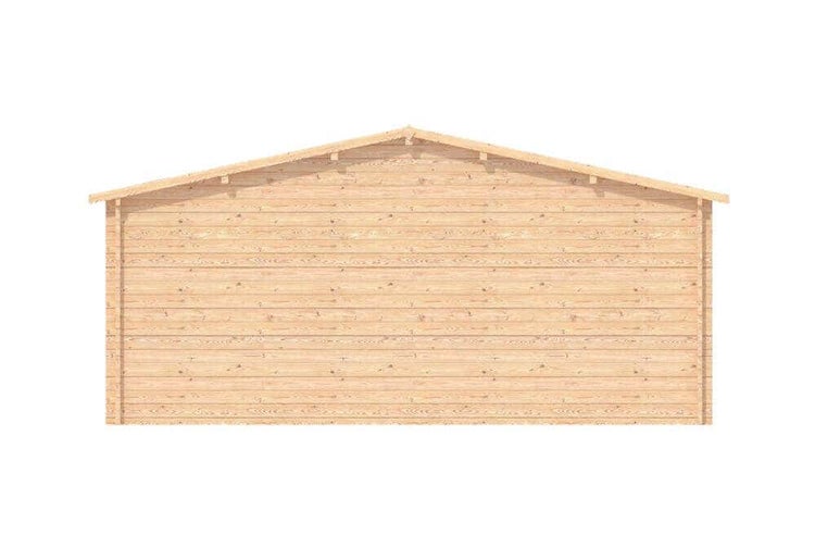 Alpholz Holzgarage David-44 Garage aus Holz in natur, Unterstellplatz mit 44 mm Wandstärke Fertiggarage imprägniert 6,3x6,3m