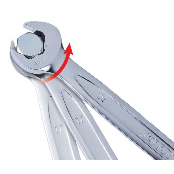 KS TOOLS DUO GEARplus Ringmaulschlüssel Maul-Ratschenfunktion 13 mm umschaltbar - 503.5913