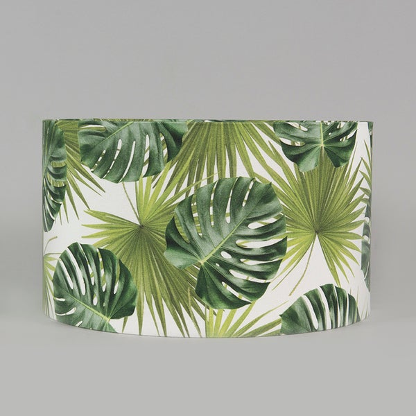 Baumwoll-Lampenschirm Blattdesign Rund 35/35/20 - Leaf
