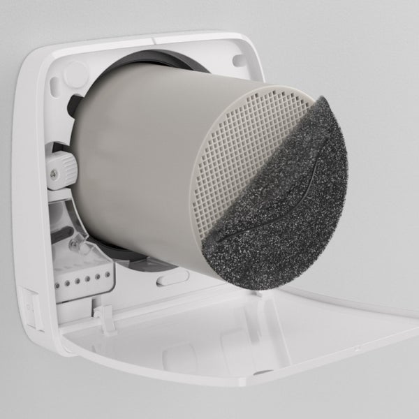 Innenansicht eines Belüftungssystems mit Filter