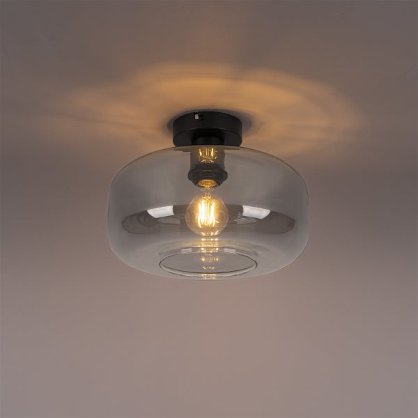 Deckenleuchte mit Glasschirm und Glühbirne