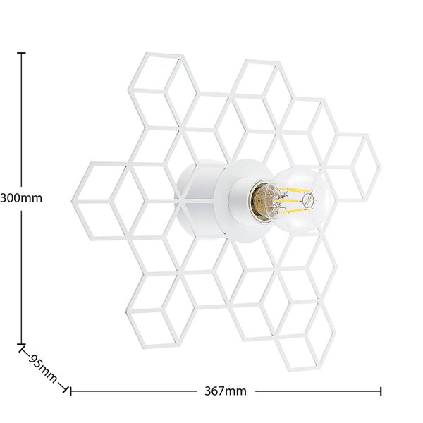 Lucande Wandleuchte, Wandlampe Innen Alexaru (Design Modern) in Weiß aus Metall (1 flammig E27) - Design Wandleuchten Wandbeleuchtung Schlafzimmer / Wohnzimmer Wohnzimmerleuchte