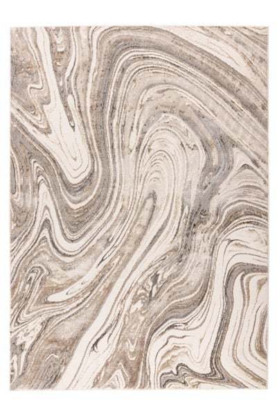 Rechteckiger Teppich mit modernem, abstraktem Marmormuster.