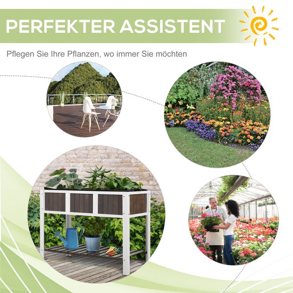 Illustration zum Thema Pflanzenpflege mit verschiedenen Gartenszenen und dem Schriftzug 'Perfekter Assistent'.