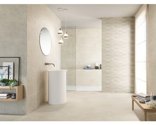 Steingut Wandfliese Loft Bone 40x120cm, rektifiziert