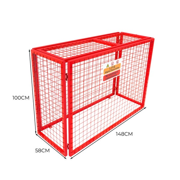 Zusammenklappbarer Gasflaschenschrank - 100cm x 140cm x 50cm