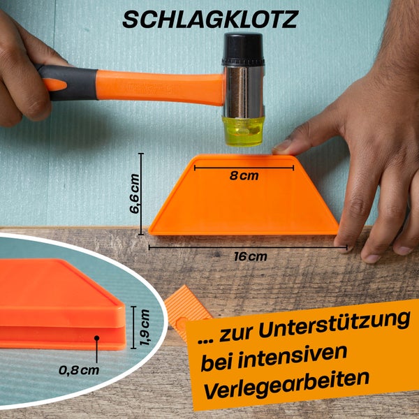 Hinrichs Laminat Verlegeset - 46-teiliges Komplettset - Boden Verlegewerkzeug