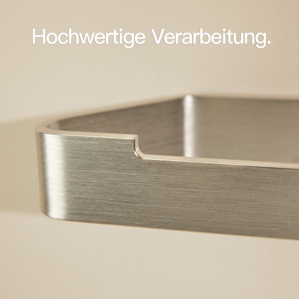Designfabrik Hamburg Toilettenpapierhalter ohne Bohren Silber Gebürstet 17cm