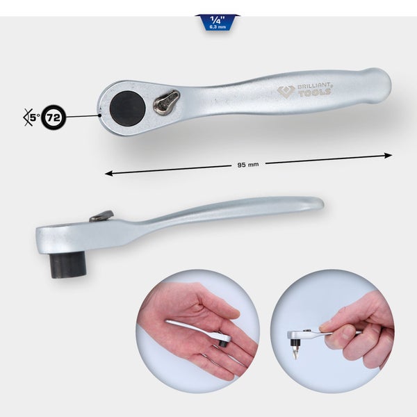 Brilliant Tools Schraubknarre, 6,3 mm, 95 mm Länge