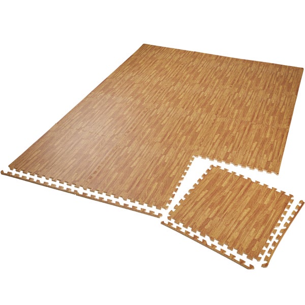 Schutzmattenset tectake leichte Reinigung und flexibel erweiterbar 12-teilig mit 24 Randstücken 61 x 61 cm