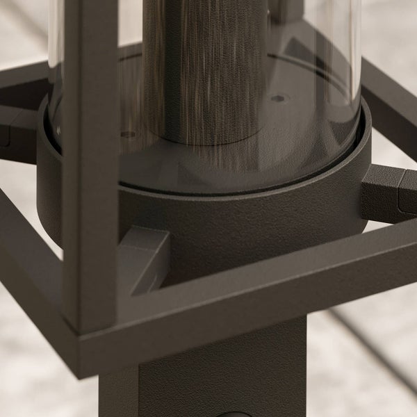 Lucande Außenleuchte Ferda mit Bewegungsmelder (spritzwassergeschützt (Modern) in Schwarz aus Aluminium (1 flammig, E27) - Wegeleuchte Pollerleuchte Wegelampe Sockelleuchte