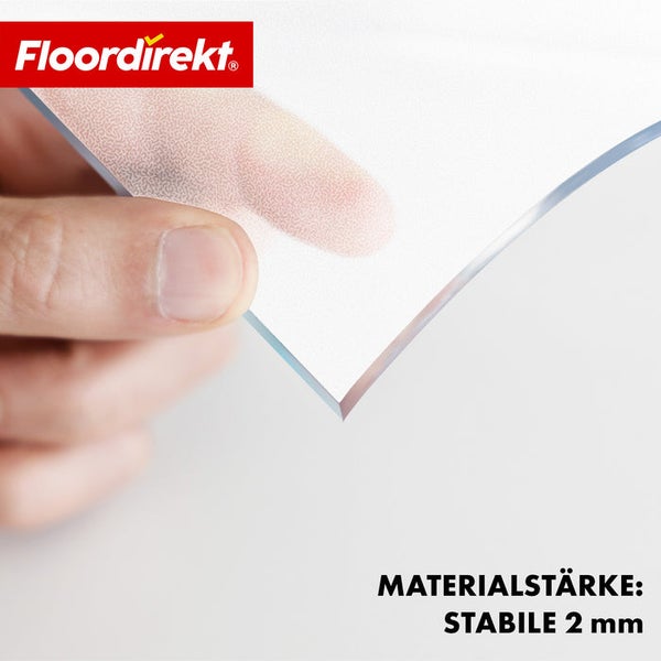 Floor direkt Logo, transparente Bodenmatte mit einer Materialstärke von zwei Millimetern