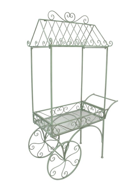 FRANK FLECHTWAREN|Deko-Servierwagen Vintage, 108 x 56 x 180 cm, METALL