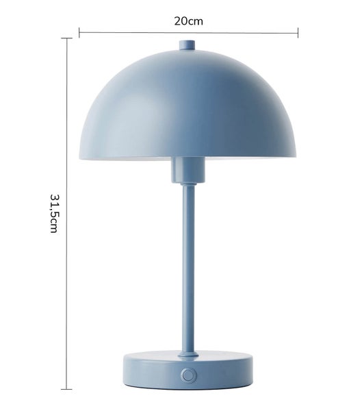 mokebo LED Tischlampe kabellos, Akku Tischleuchte dimmbar und aufladbar 'Der Leuchtturm' in Graublau