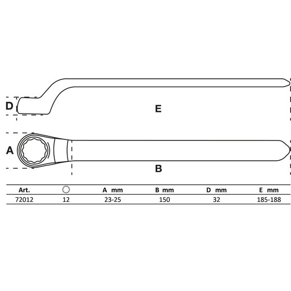 BGS VDE-Einringschlüssel tief gekröpft SW 12 mm - 72012