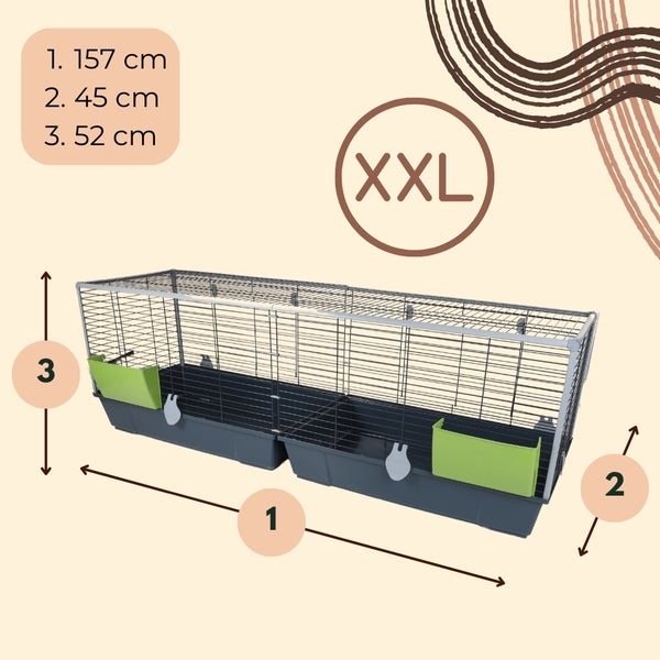 Kaninchenkäfig XXL Indoor Kaninchenstall 160 Meerschweinchen Käfig Hasenkäfig Kaninchenkäfig XXL drinnen draußen Hasenstall inkl. Heuraufe Kleintierkäfig