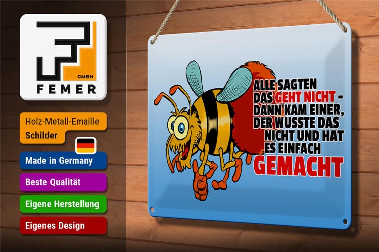 Blechschild Spruch 30x20cm Alle sagten das geht nicht