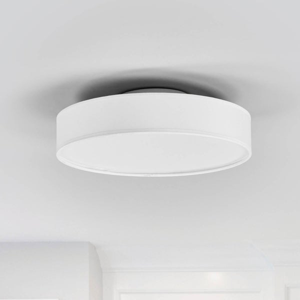 Runde Deckenleuchte mit Textilschirm und Diffusor