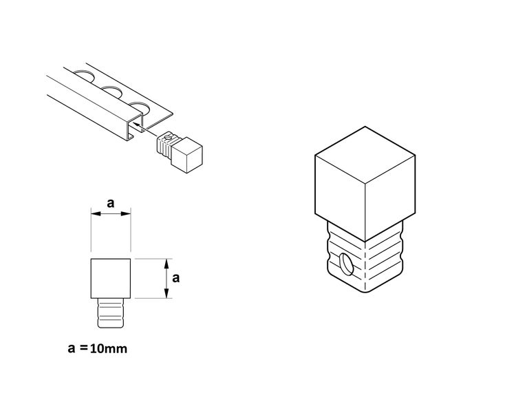 Zeichnung eines Endstopfens mit den Maßen 10 mm