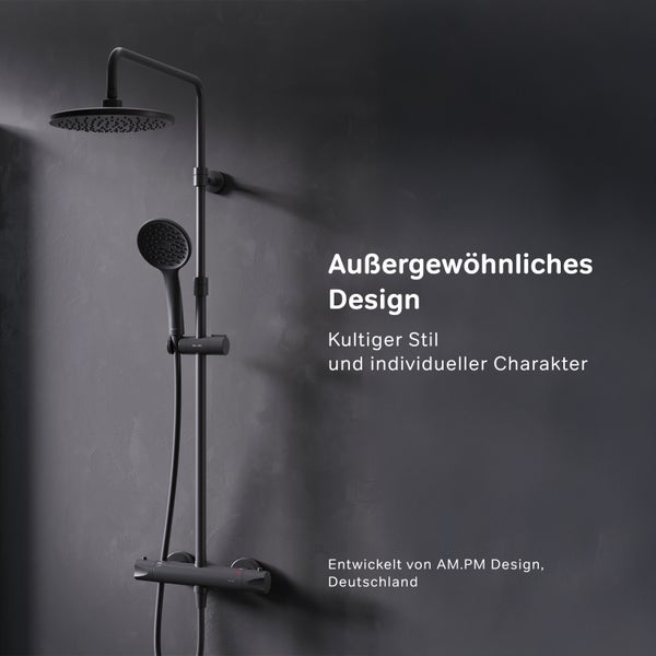 AM.PM Duschsäule inkl. Thermostat F07TA422 Hit  Schwarz matt