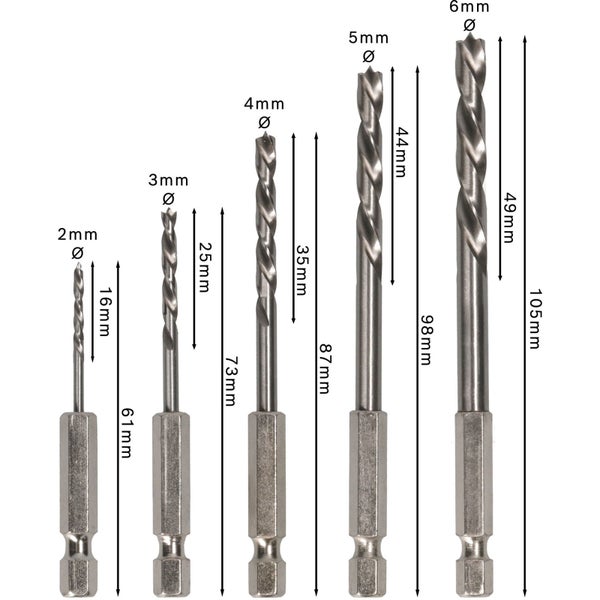 Bohrer Set mit verschiedenen Größen für Bohrmaschinen
