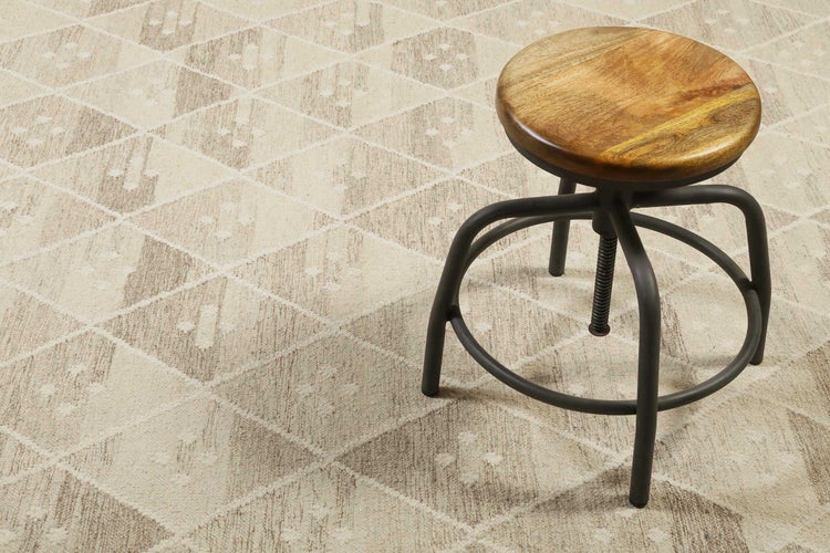 Kelim Teppich Beige Braun meliert aus Wolle Vermont Green Looop 160x230 cm